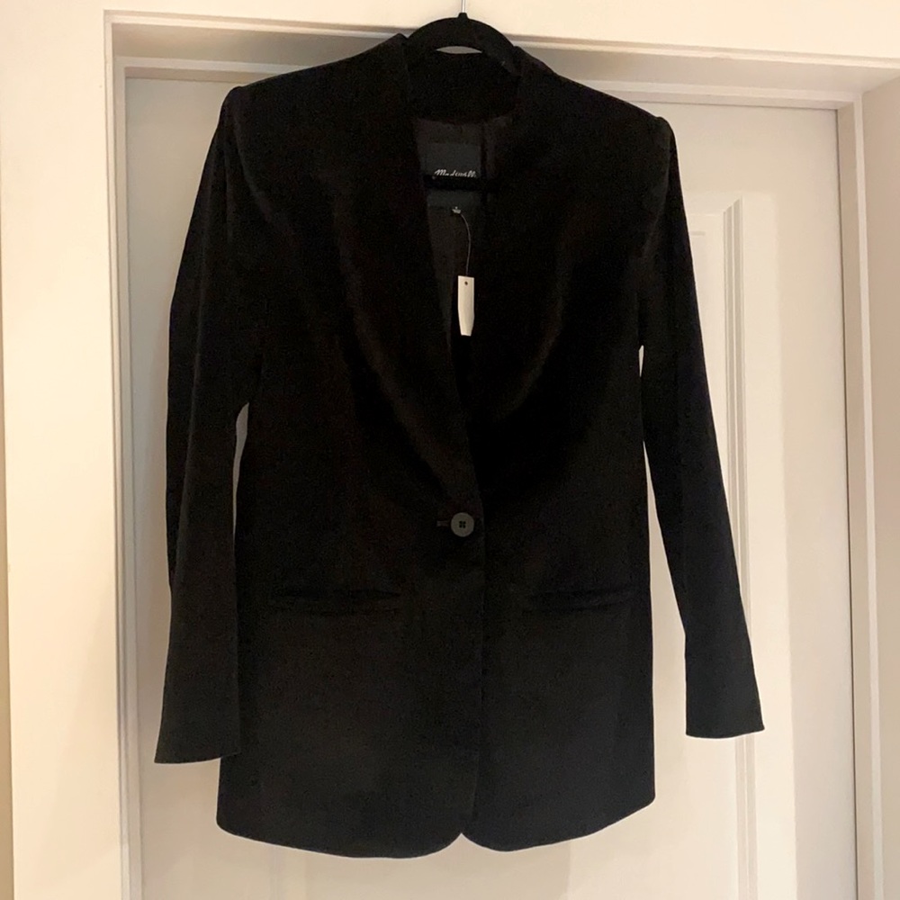 Madewell velvet single button blazer